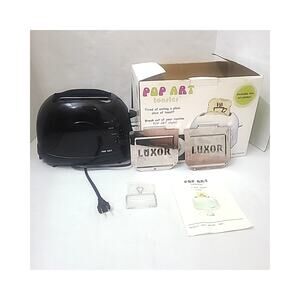 Rare "Las Vegas Luxor" 2-Slice Modern Design Black Toaster Pop Art Used To Test